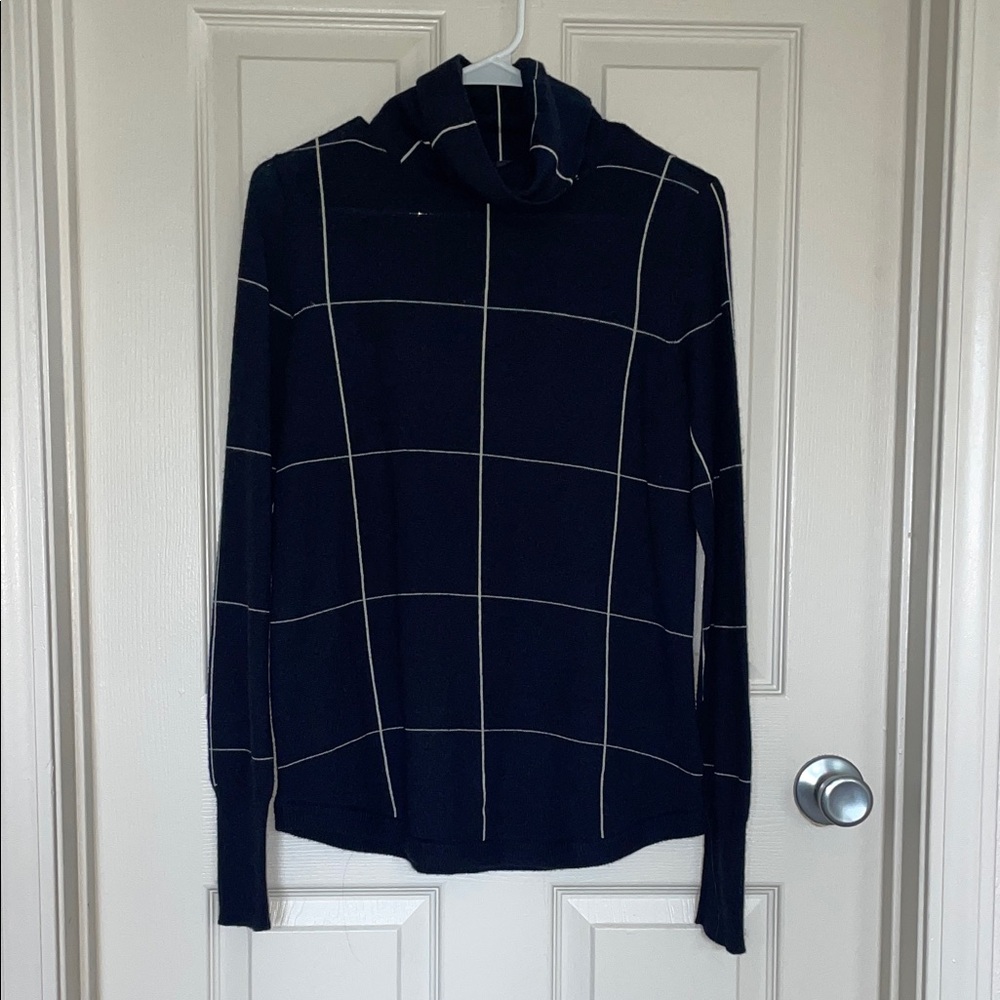 The Limited Windowpane Cowl-Neck Sweater